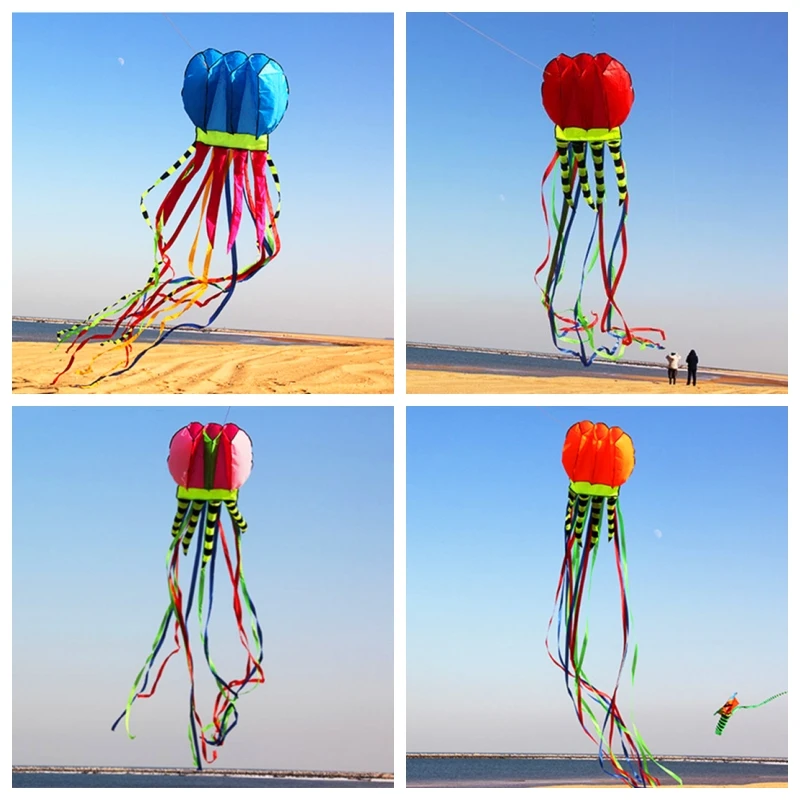 

free shipping 8m jellyfish kites flying for adults kites line nylon kites wind kite children outdoor games Large kite profession