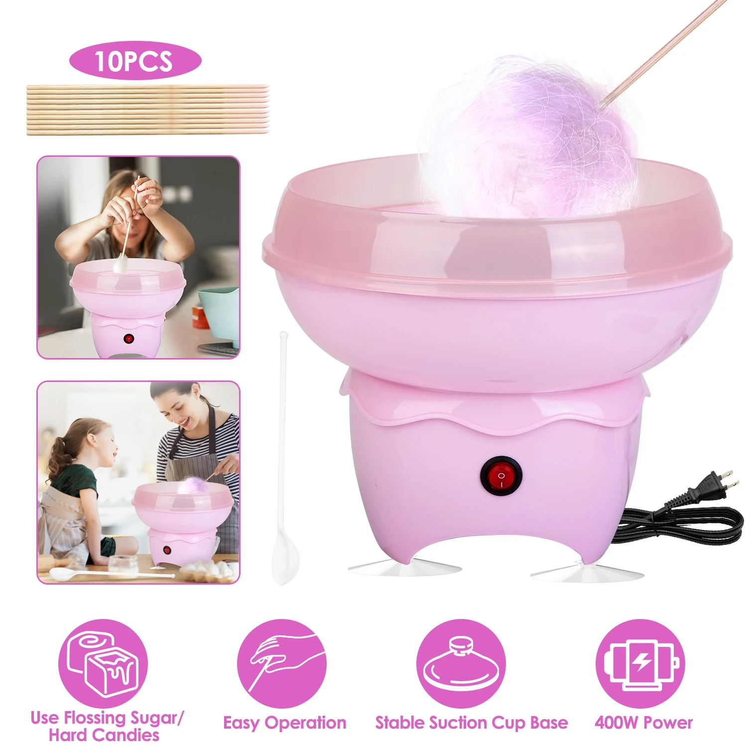

Портативная электрическая машина для приготовления сахарной ваты, 1 шт., для детей, подарок на Рождество, день рождения