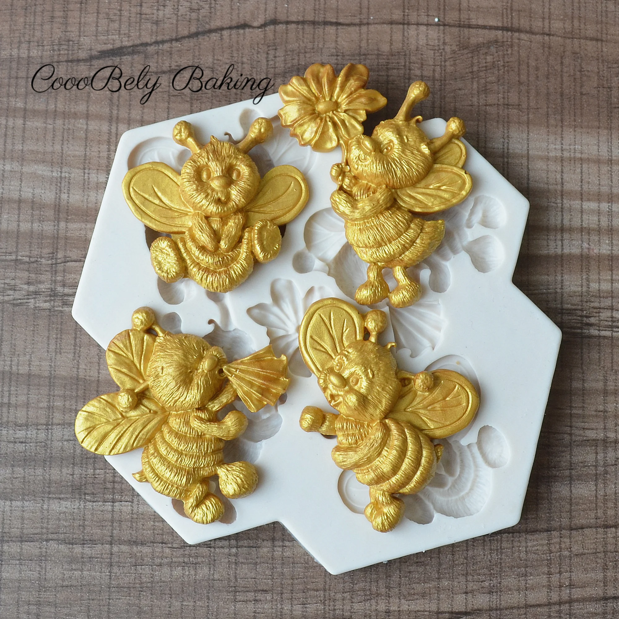 

3D Cute Bee Silicone Mold Cupcake Decoration Fondant Mold DIY Party Cake Decorating Tools Candy Chocolate Gumpaste Mould