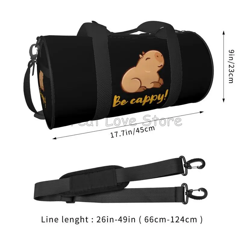 귀여운 카피바라 캐피 대용량 여행 가방 (남녀 공용) 만화 패턴 여행 더플백 (학교, 스포츠, 짐, 요가용)