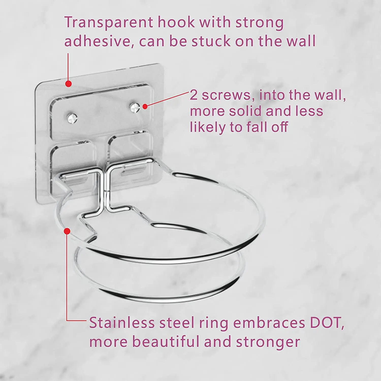 Small Wall Mount for Echo Dot (4th gen) Accessories,Sturdy Metal Made Stand Holder Wall Bracket Shelf (Stainless)