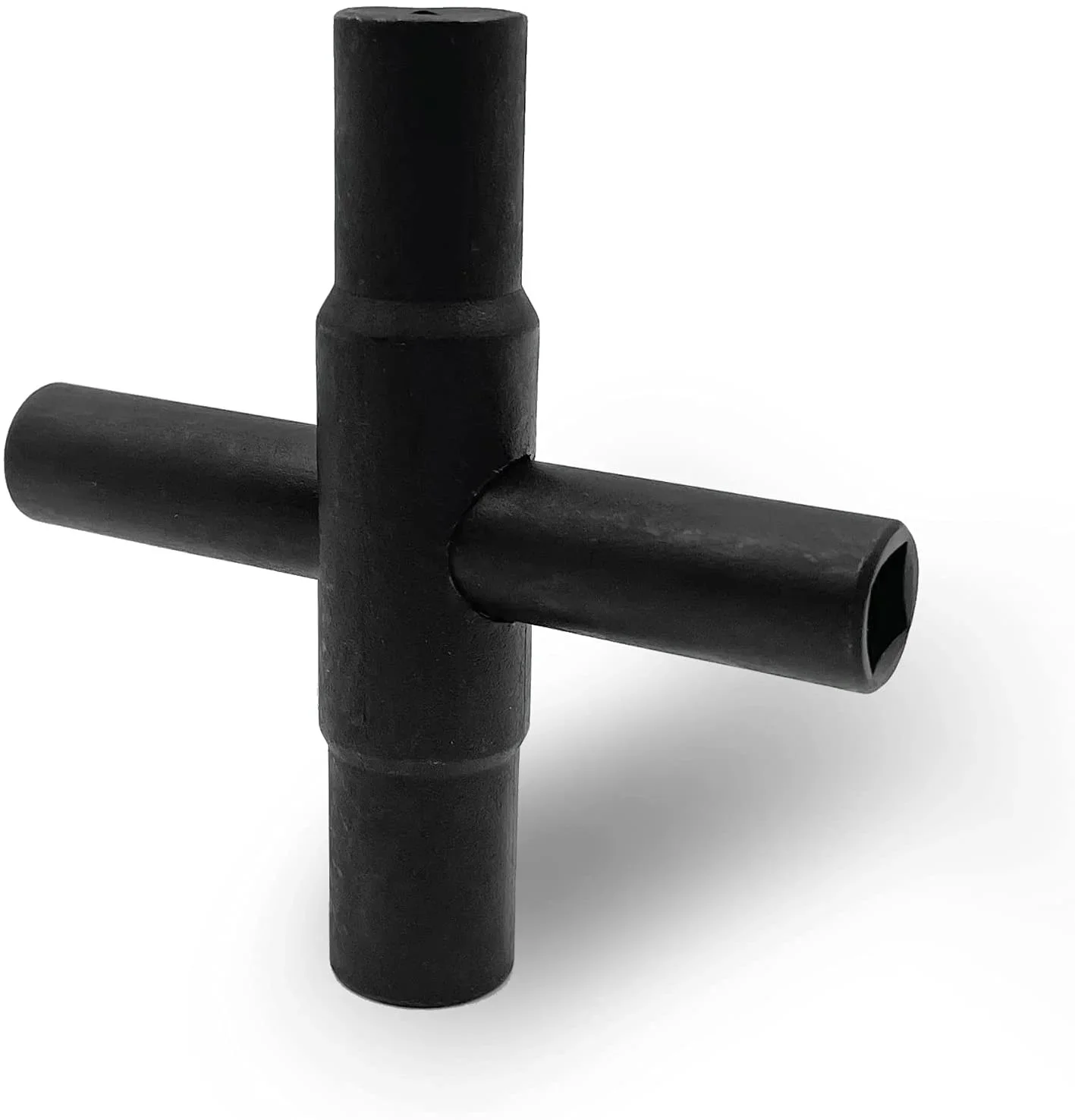 

1pc Black 4-way Sillcock Key Steel Wrench Black Water Utility for Hose Bib Spigot Valve