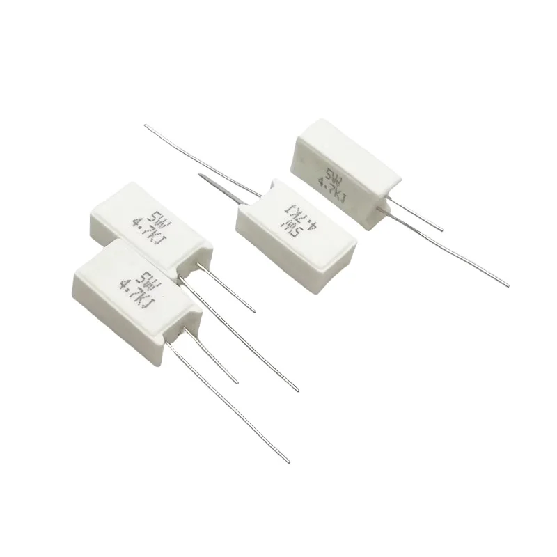 10PCS แนวตั้งซีเมนต์ความต้านทาน 5W 10R/15/22/4/30/33/47/51/100/330/470 โอห์ม 1K10K47K