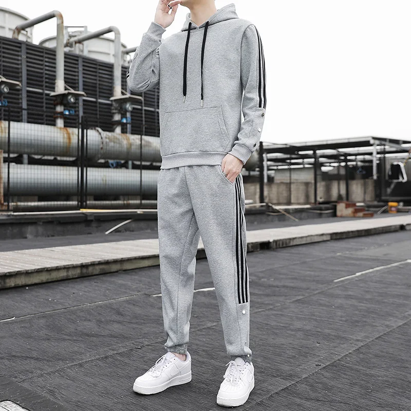 

Флисовые теплые мужские брюки с капюшоном, модный комплект, спортивная одежда, брюки, повседневная куртка с длинными рукавами, топы, костюм, пальто, толстовка из 2 предметов, спортивные штаны