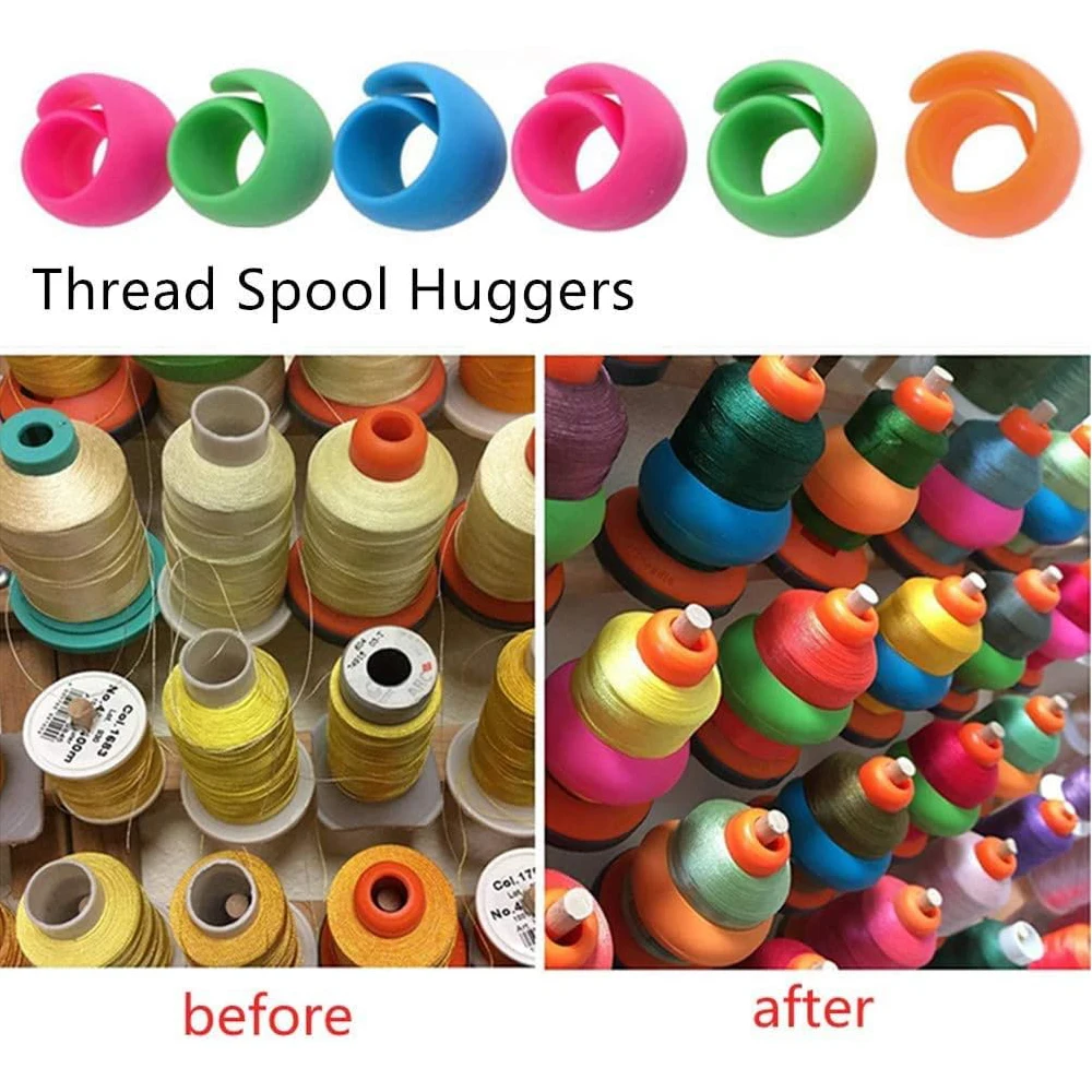 10pcs Thread Spool Huggers Sewing Machine Thread Spool Savers for Embroidery Quilting Threads DIY Hand Machine Sewing Supplies