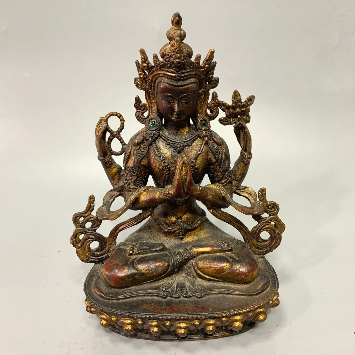 

China Fine Workmanship Bronze Sculpture “ Manjusri Bodhisattva Buddha ” Metal Crafts Home Decoration