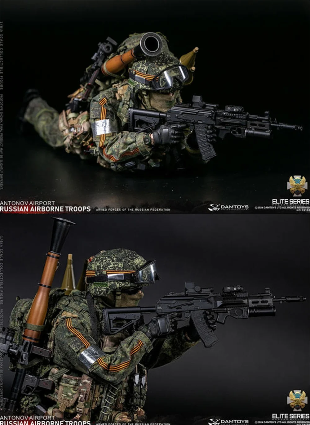 

In Stock DAMTOYS 78105 1/6 Russian Federation VDV Airborne Troop Infantry Rifle Antonov Full Set 12inchs Action Figure Model