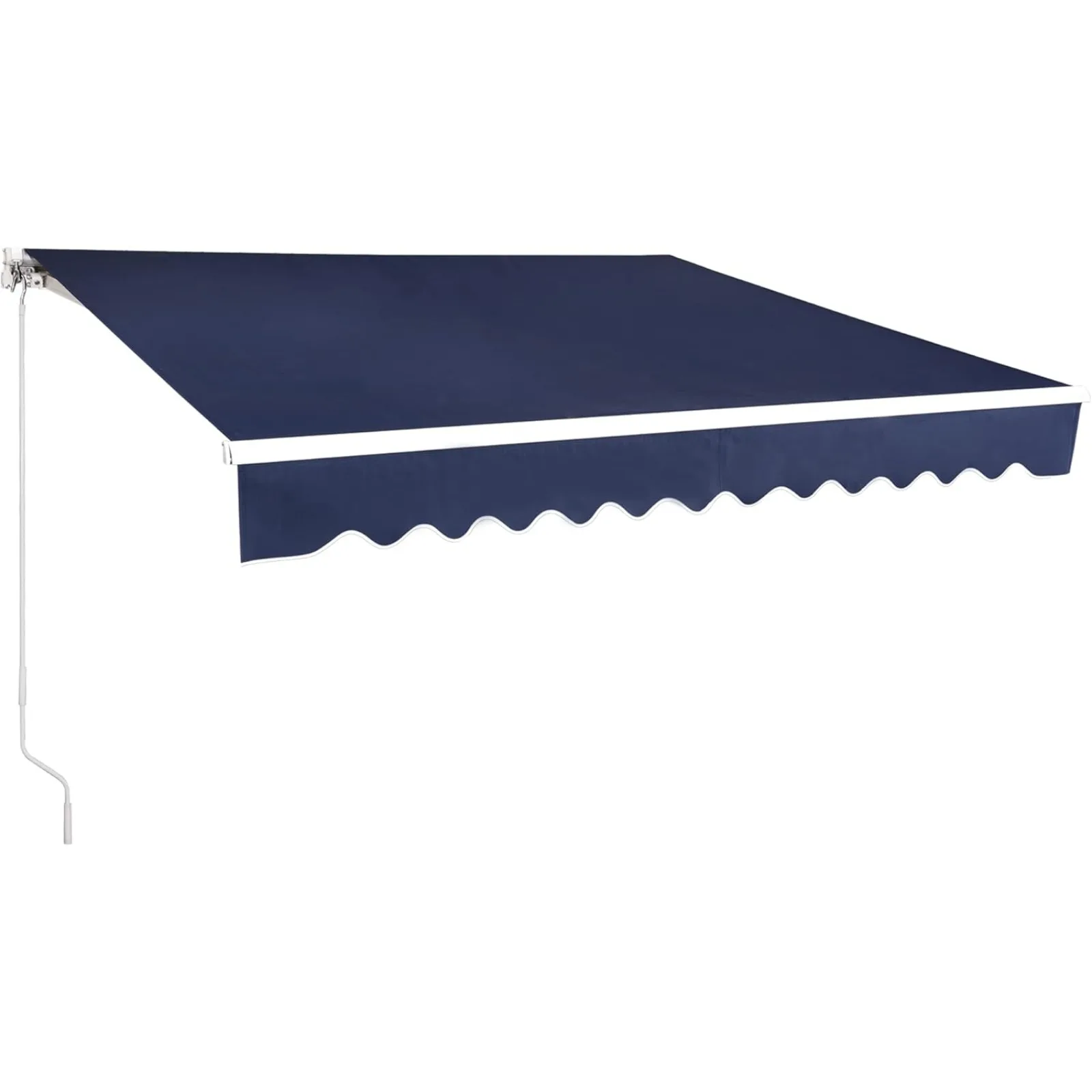 

US 10x8 Feet Manual Retractable Patio Door Window Awning Sunshade Shelter Outdoor Canopy, 0810 (Dark Blue)