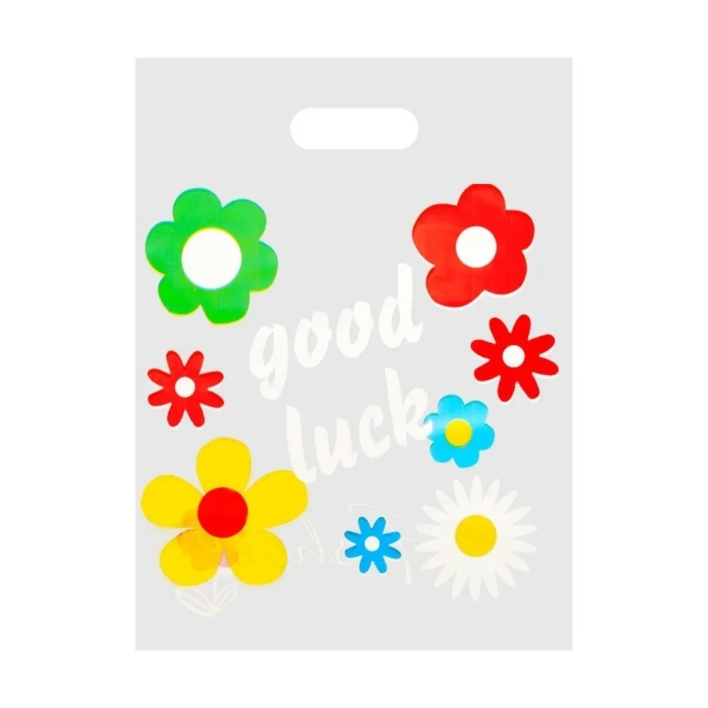 50pcs Transparent Plastic Gift Bag HyunA Flower Waterproof Clear Storage Bag Large Capacity Daisy Shopping Handbag Shower