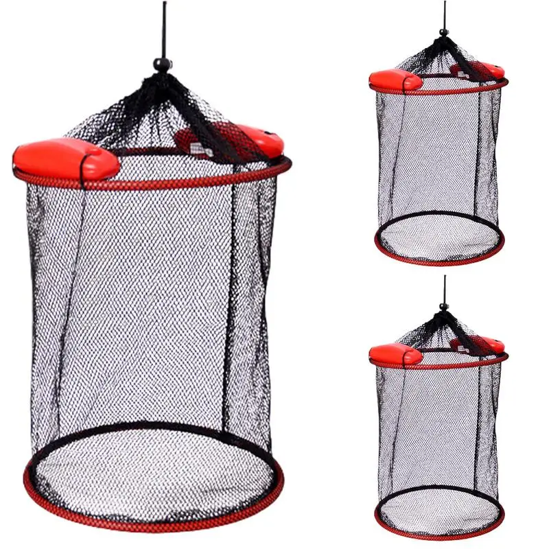 Outdoor Collapsible Fishing Net Buoyancy Live Bait Keep Fish Cage Gear Fishing Accessories 25x30cm/25x60cm/25x90cm