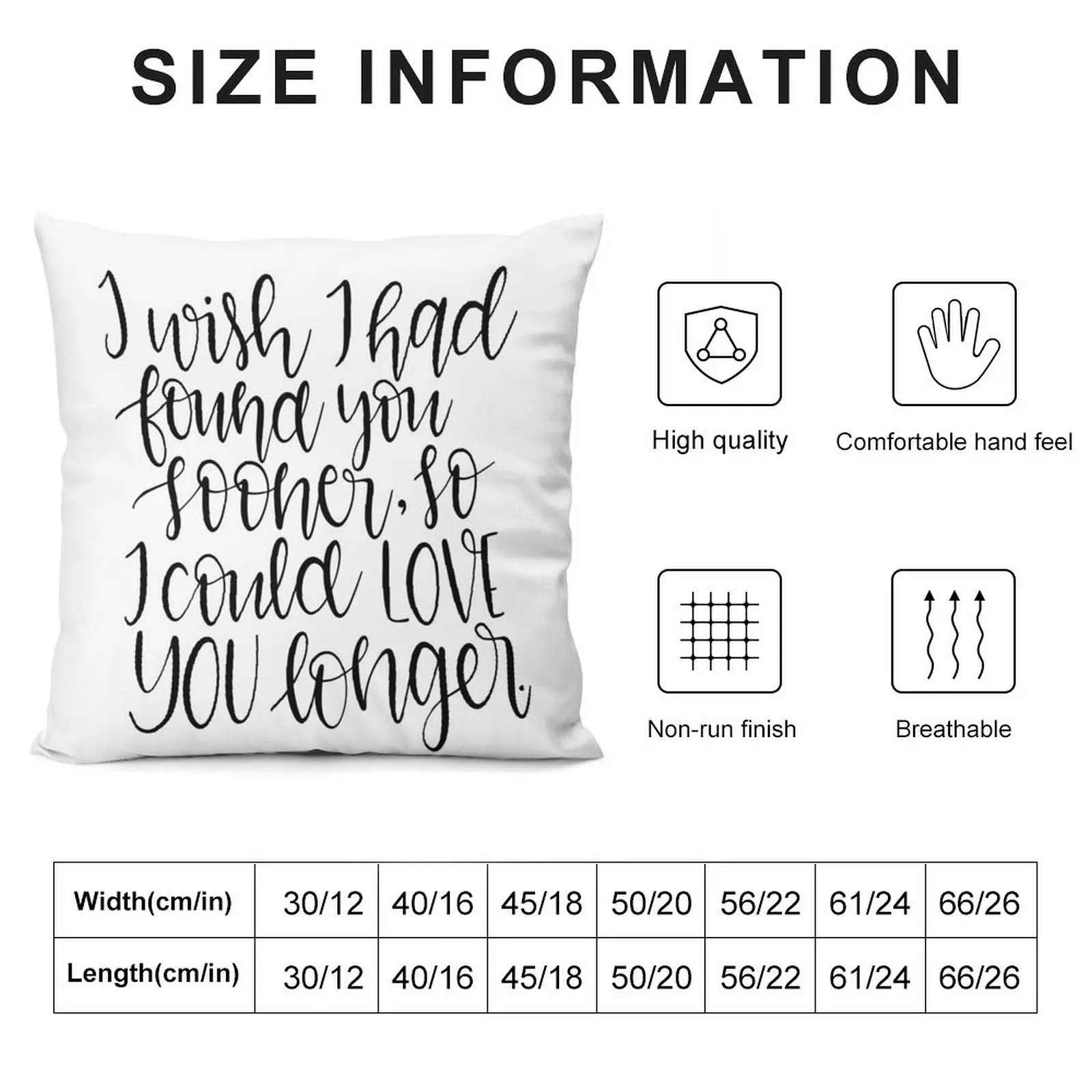 I Wish I Had Found You Sooner So I Could Love You Longer Throw Pillow home decor items Decorative Cushion pillow