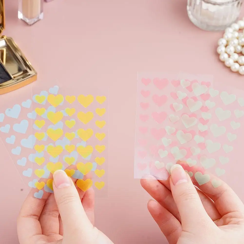 愛らしい動物シリーズ フェイシャルケアツール クリエイティブな星型＆ハート型ニキビパッチ クレンジングツール 144個/1箱