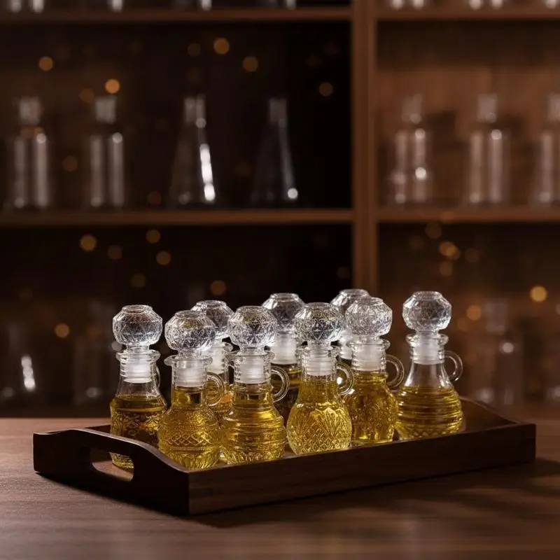 50ML Transparent Empty Mini Glass Whisky Wine Liquor Bottle With Screw Cap Decanter Sample Wine Packaging Bottle With Handle