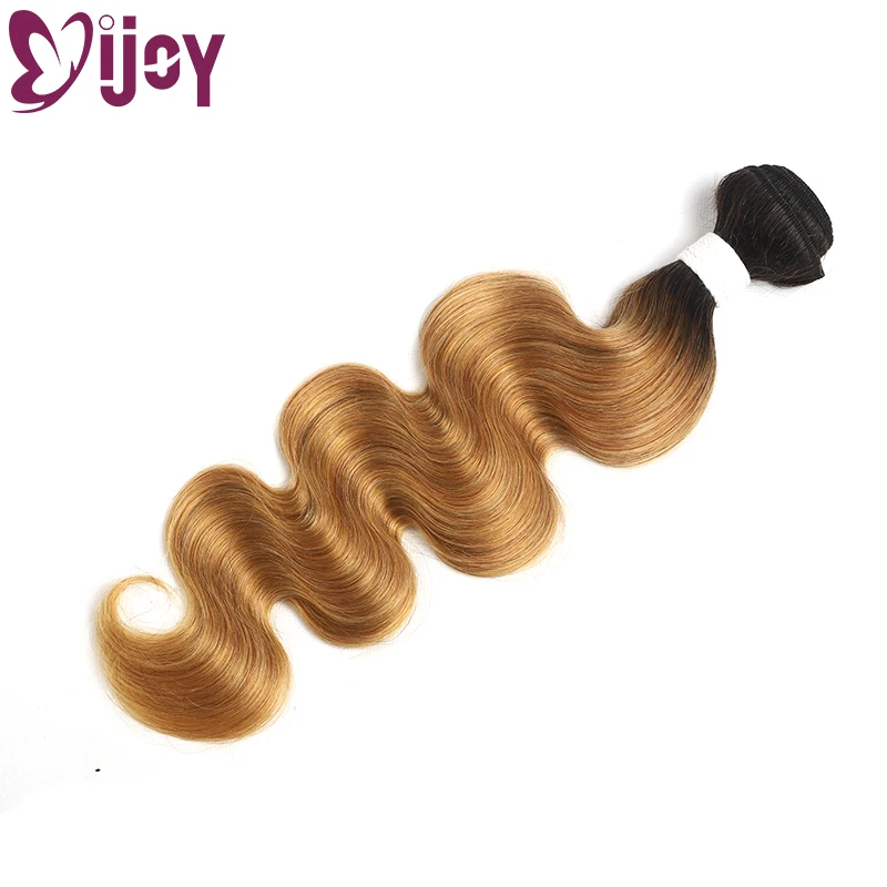 IJOY-extensiones de cabello humano ondulado, 1/3 piezas, precoloreadas, brasileño, ombré, rubio miel, no Remy