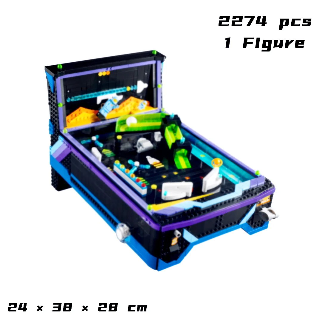 For Adults Cheapest 2274pcs Retro Game Marble Shooting Table Bricks Building Blocks Functional Pinball Machine Model Toys Gifts image 3