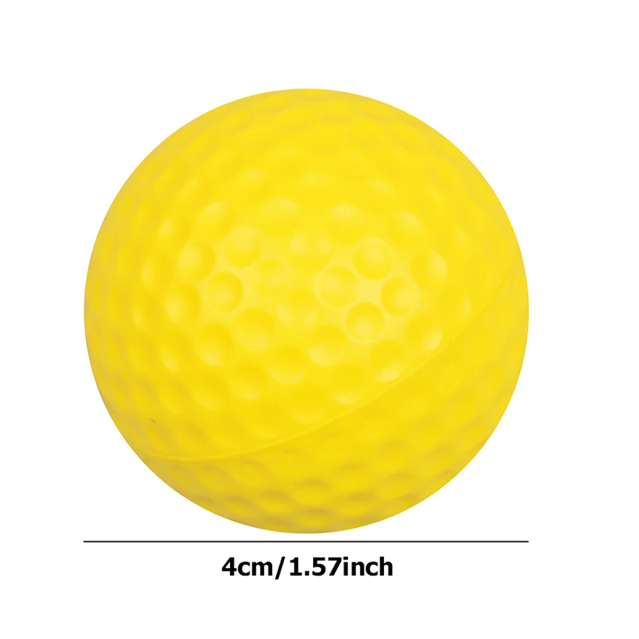 6pcs 4.2cm Yellow Golf Soft Foam Ball Adult Hand Decompression Toys Indoor Golf Sports Training Ball