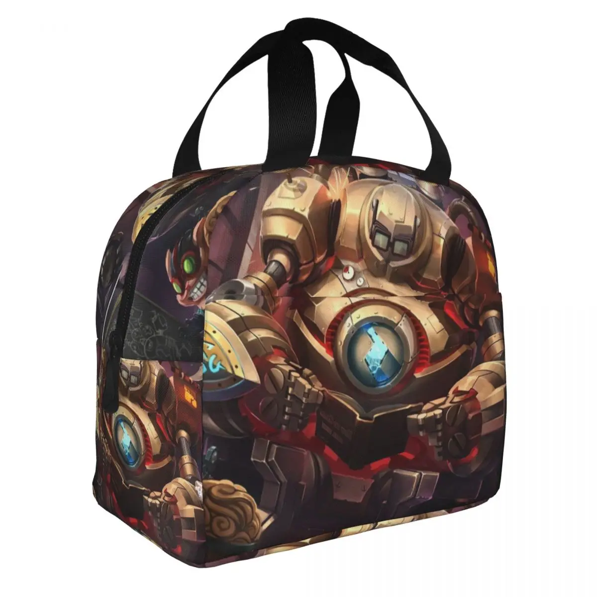 

League Of Legends Blitzcrank Lunch Bento Bags Portable Aluminum Foil thickened Thermal Cloth Lunch Bag for Women Men Boy