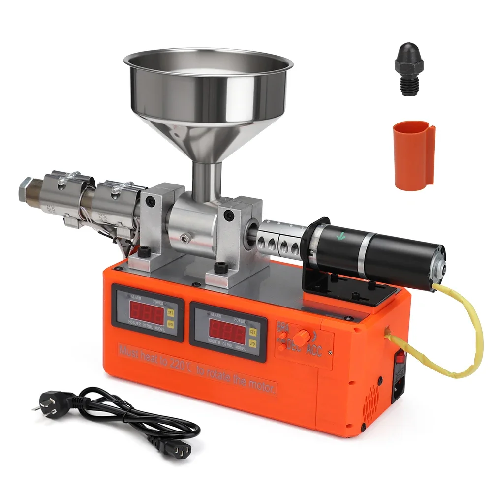 Small Single Screw Plastic Extruder, Desktop Waste Plastic Recycling Machine for 1.75mm/2.3mm PLA PETG 3D Printer Filament