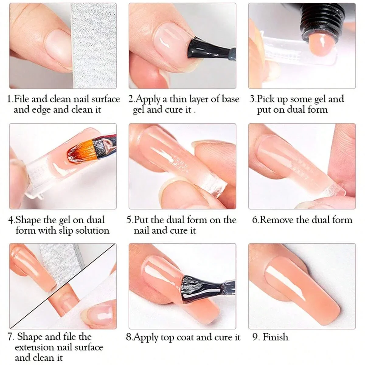 13 stücke Schnell Verlängerung Gel Nagellack Set Klar Rosa Nagel UV Gel Spitze Form Acryl Pinsel Kit Mit Nagel verlängerung Formen Maniküre