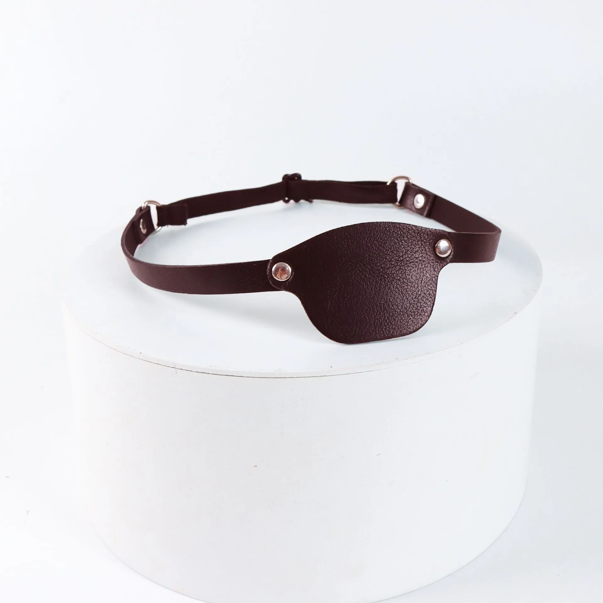 Adjustable Leather Pirate Eye Mask Gothic Cosplay Halloween Prop Accessory