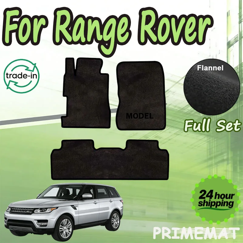 

PRIMEMAT Flannel Car Floor Mats For Range Rover Sport L494 2014~2022 5 Seats Carpets Footpads Rugs Cover black