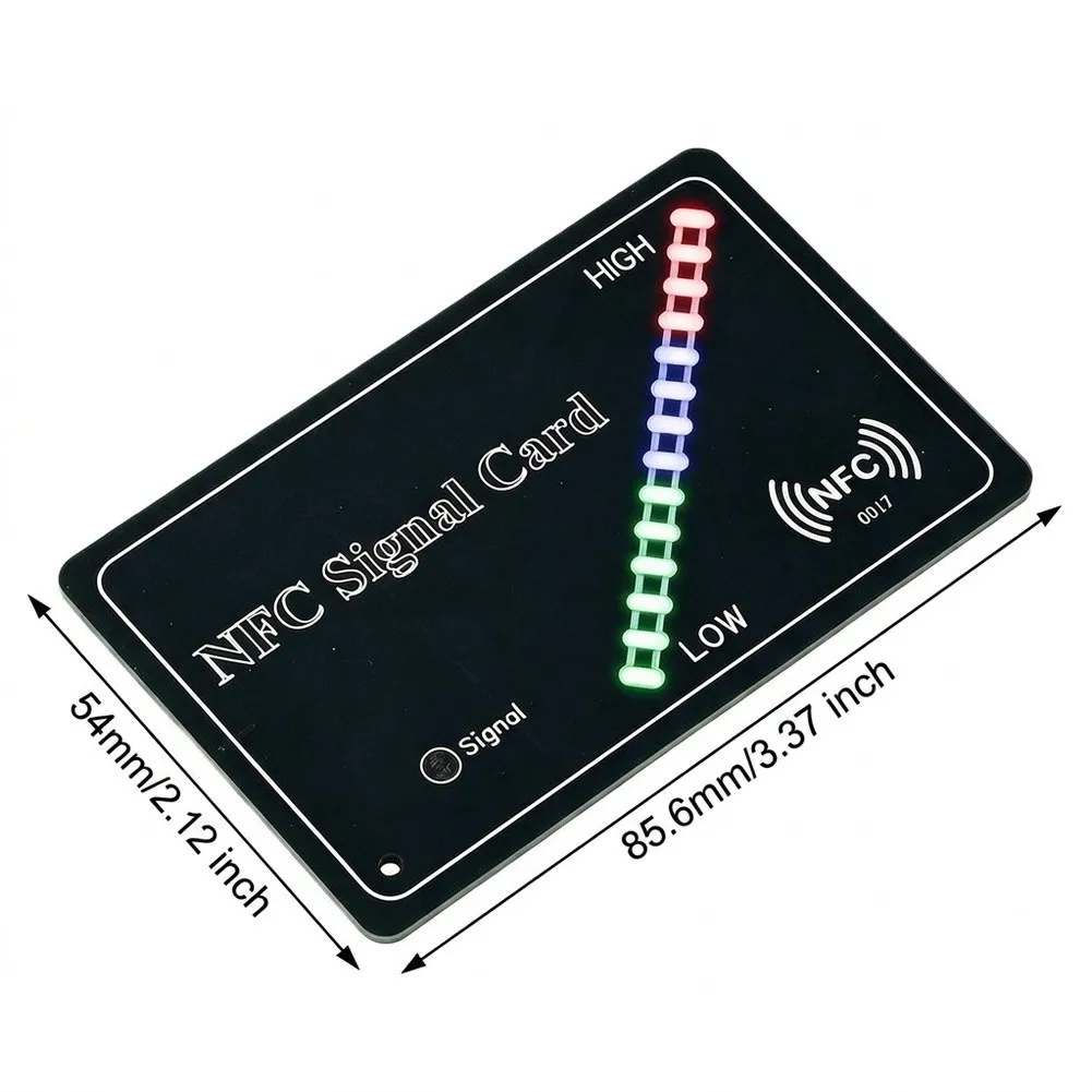 13.56MHz NFC Signal Test Card Battery-Free Induction With Tri-Color LEDs NFC Field Strength Test Card For RFID/NFC Reader Tuning