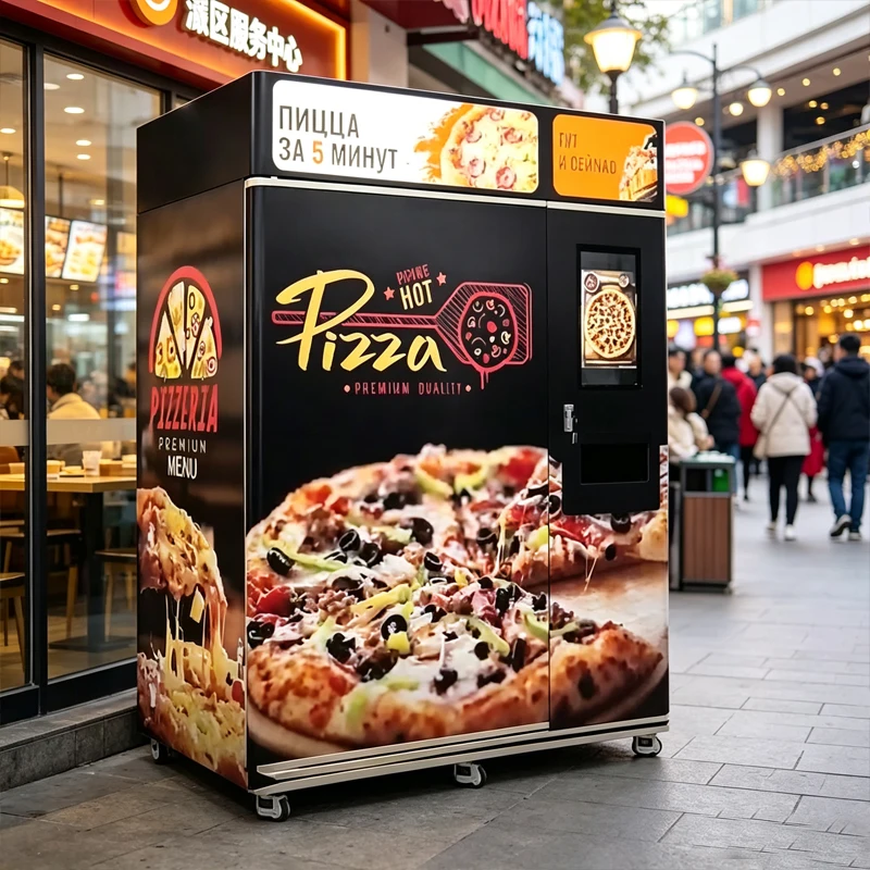 Street Outdoor Pizza Vending Machine Unattended Hot Pizza Selling Device Customized