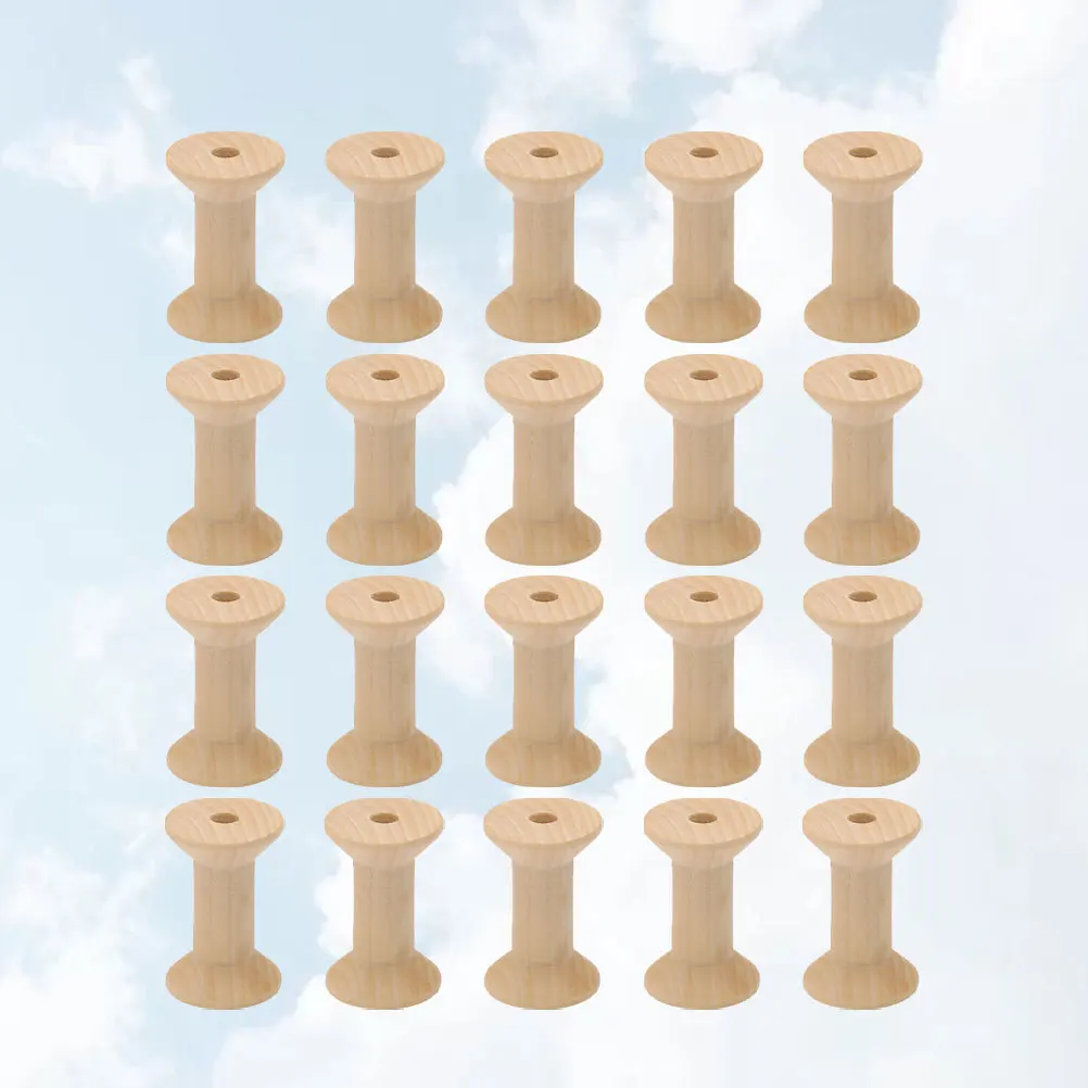100 قطعة بكرات خشبية غير مكتملة سطح أملس لتقوم بها بنفسك المشاريع الحرفية موضوع سلسلة منظم للأسلاك الساعة الرملية شكل أصفر فاتح