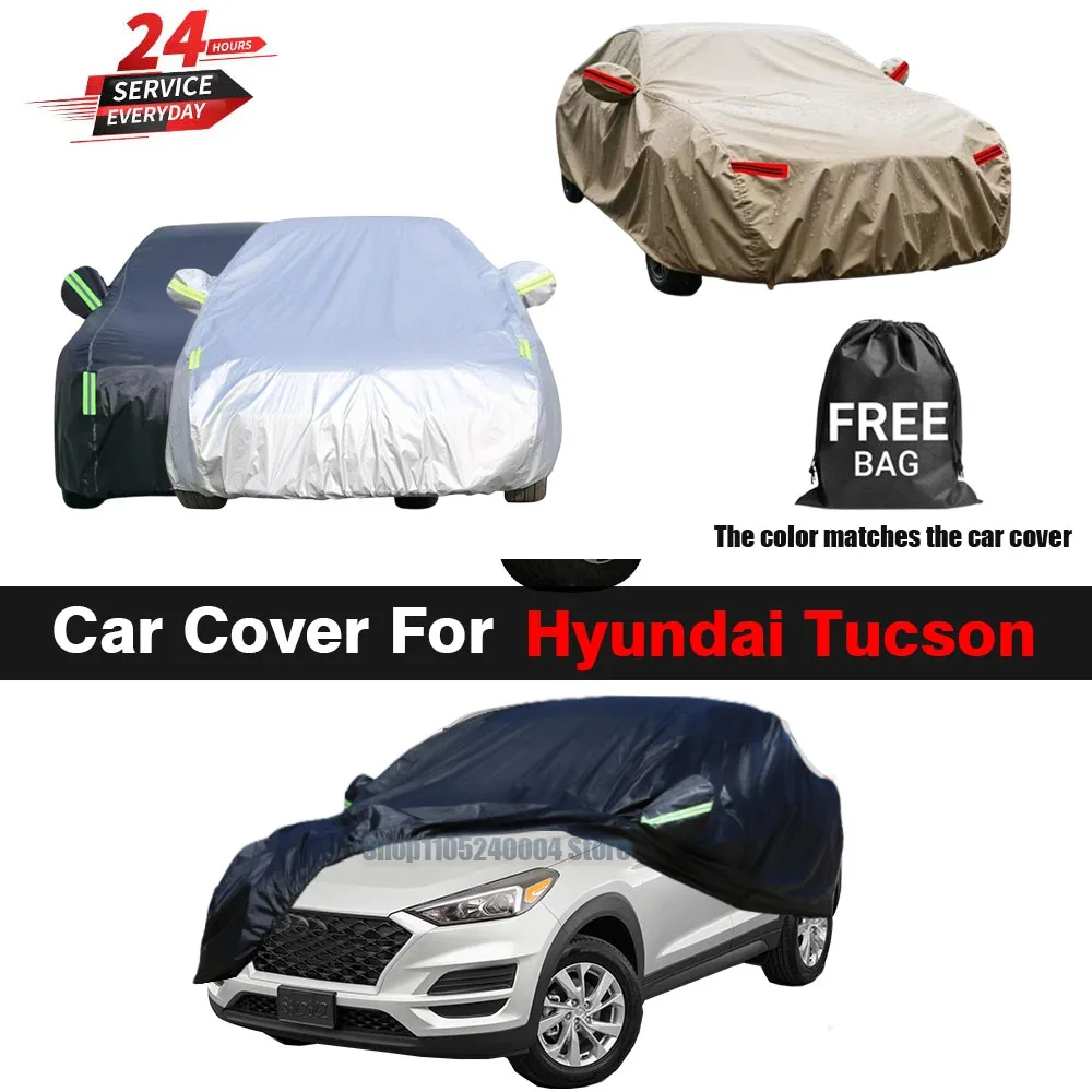 For Hyundai ix35 Tucson JM Full Car Cover SUV Outdoor Sun Shade Anti-UV Snow Rain Protection Cover Dustproof