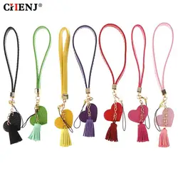 Love Heart Tassel Hand Wrist Lanyard Strap String For Phones For IPhone 7 8 X 6 For Xiaomi Camera USB Flash Drives Keychains
