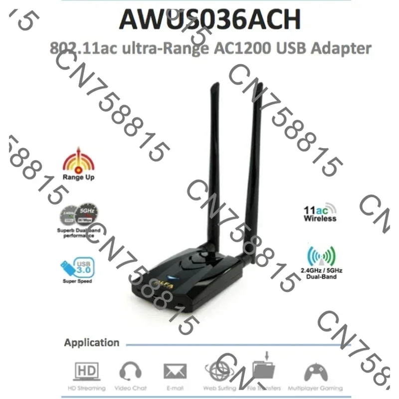 Support Raspberry Pi, For Kali Linux official recommended network interface card For ALFA AWUS036ACH RTL8812AU