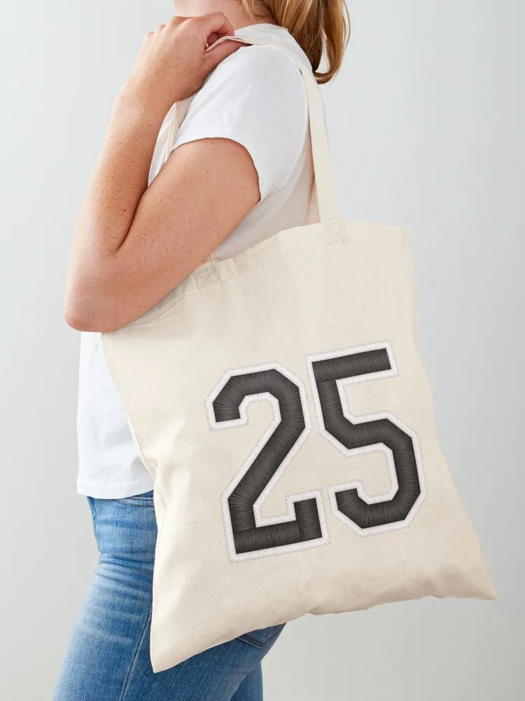 

25 Black Jersey Sports Number twenty-five Football 25 Tote Bag Cloth bags Canvas shoulder bag shopping bag