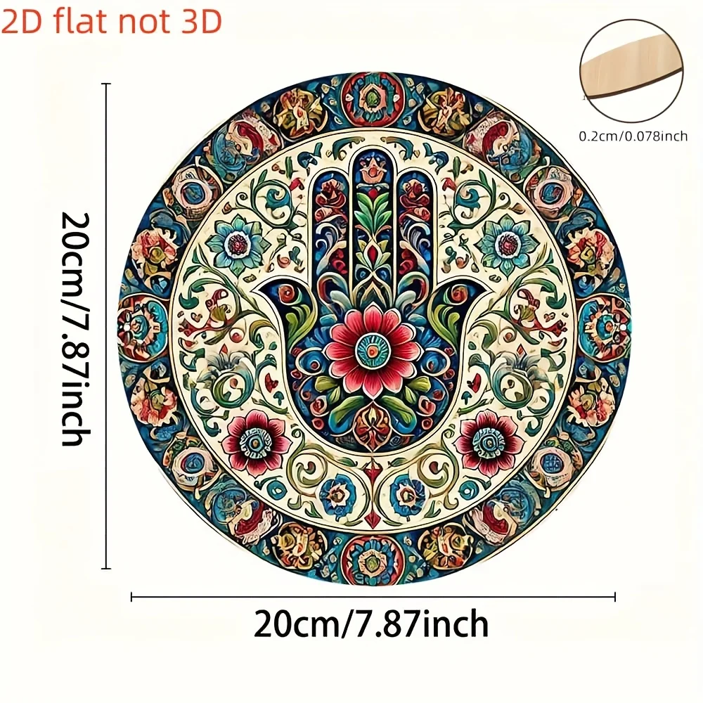 CIFBUY Vintage Aluminum Wall Art Waterproof Durable Boho Hamsa Hand Plaque for Living Room Cafe Home Bar Farmhouse Decor view 6