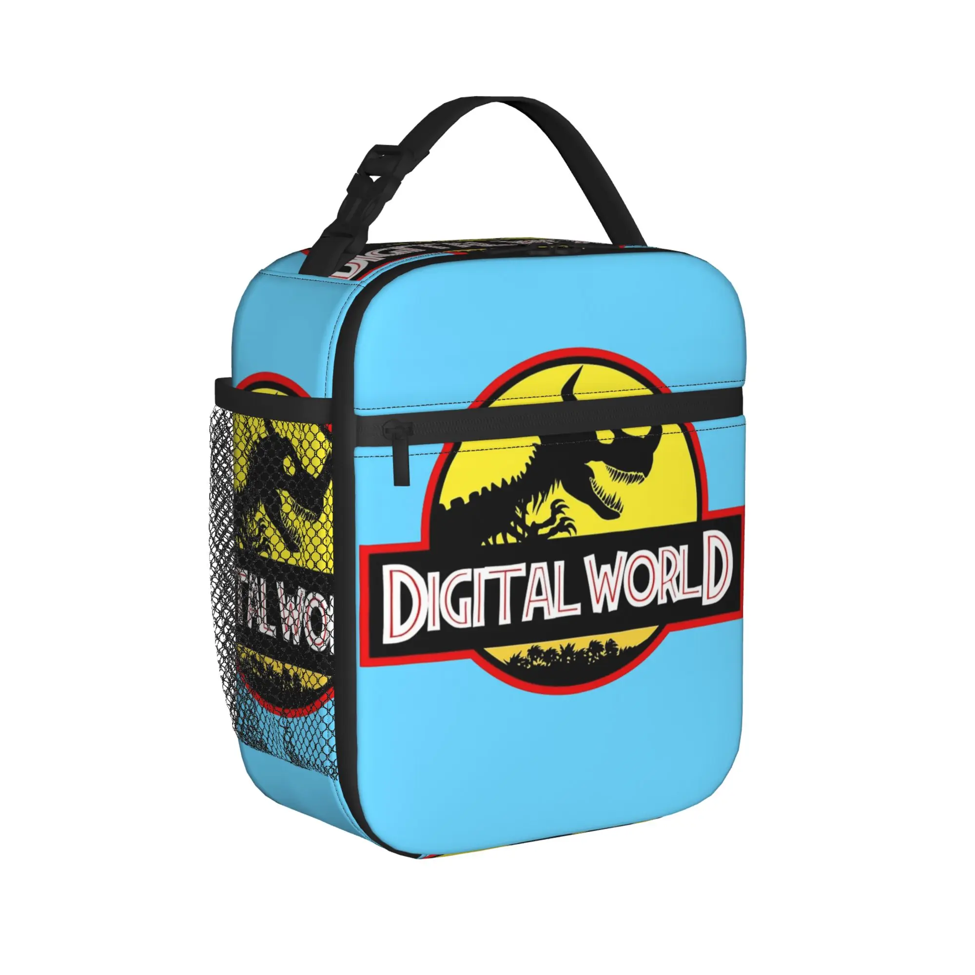 Dinosaurs Digital World Insulated Lunch Bag Cooler Bag Reusable,Lunch Container Digimon Anime Large Tote Lunch Box for Men Women