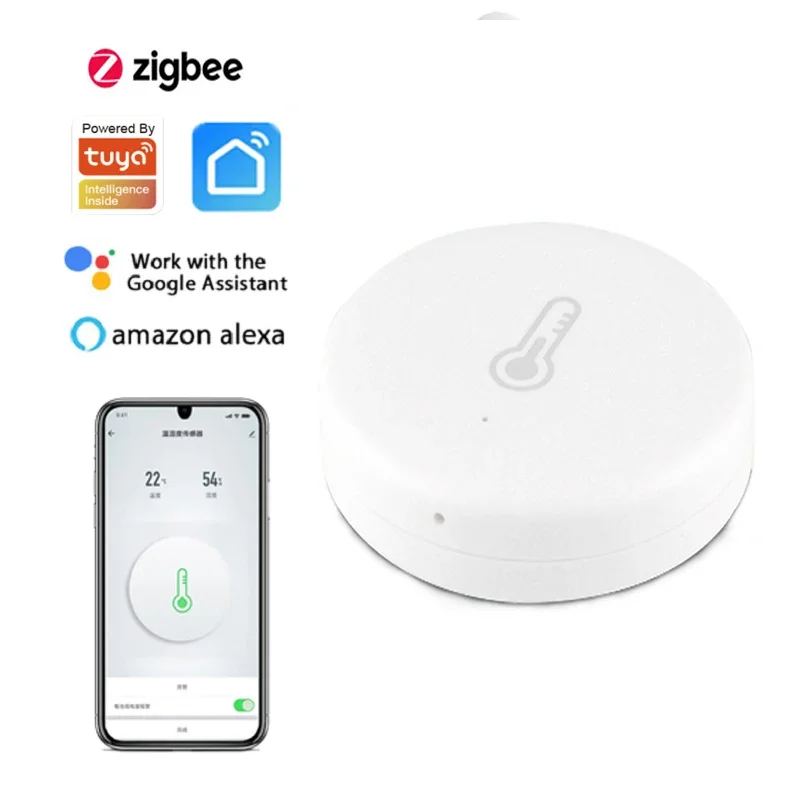 Tuya Smart Life ZigBee Smart Temperature and Humidity Sensor Real-time Scene Monitor By Zigbee Hub Gateway Via Alexa Google Home
