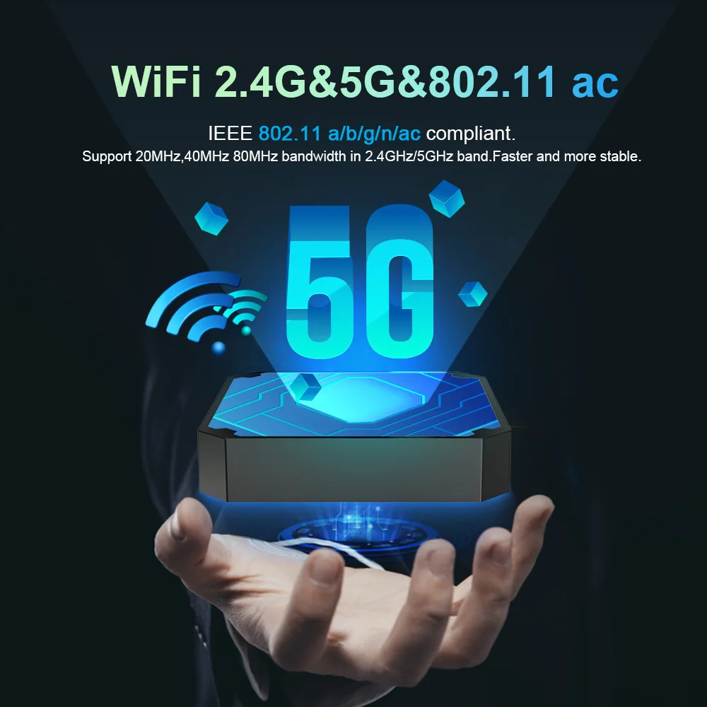 X96 mini 5g caixa de tv inteligente para android 9.0 amlogic s905w conjunto superior 2.4ghz 5ghz duplo wifi 2gb 1080p 4k suporte youtube media player