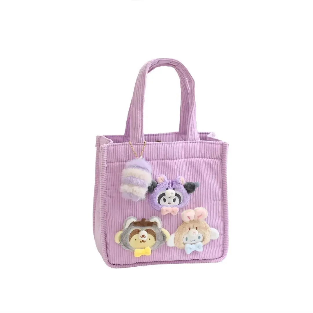 Sanrio Kuromi-fiambrera My Melody Cinnamoroll, bolsa de Anime Kawaii, pomppurin, bolsa Bento de gran capacidad, bolsa de mamá de moda, regalo para niños