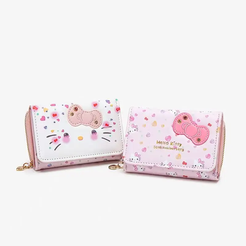 

Кошелек для монет Hello Kitty Cinnamoroll, кошелек из искусственной кожи, брелки Kuromi, сумка для карт Hankyodon My Melody, сумка для карт ACGN