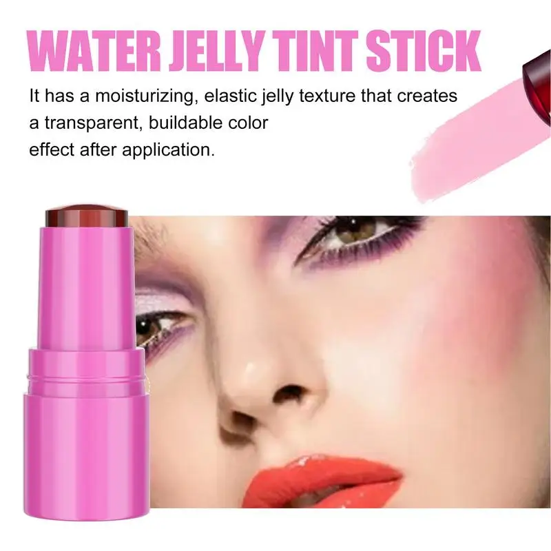 Milk Jelly colorete Stick impermeable y lápiz labial 2 en 1, colorete brillante para la cara, multiuso para labios, mejillas y ojos