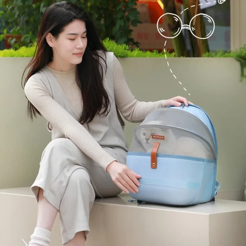 

Летний складной рюкзак для кошек — легкая вентилируемая переноска для домашних животных с лямками, дорожная сумка большой вместимости для собак и кошек