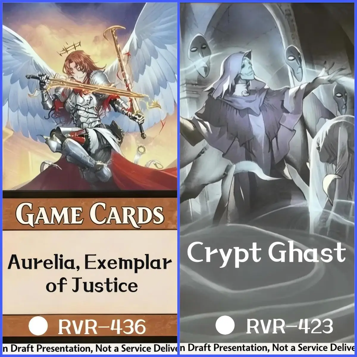 Selling Holo part Crypt Ghast  Platinum Emperion  Aurelia, Exemplar of Justice Pitiless Plunderer  best quality proxy  cards