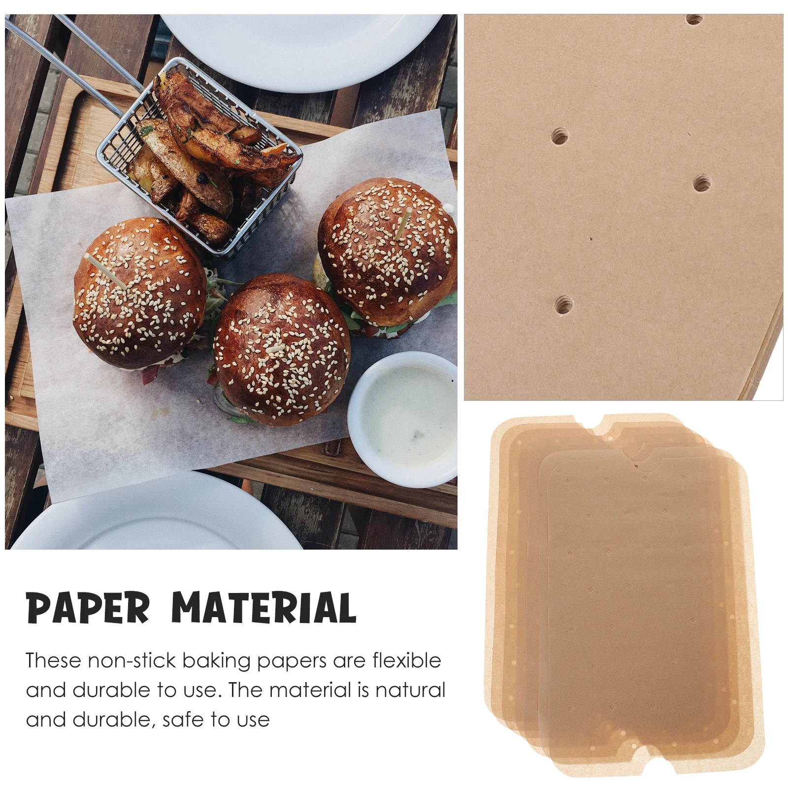 

100pcs Air Fryer Parchment Paper Liner Multi-Function Oil Absorbing Baking Sheets Non-Stick For Oven Baking Cooking Meat Pizza