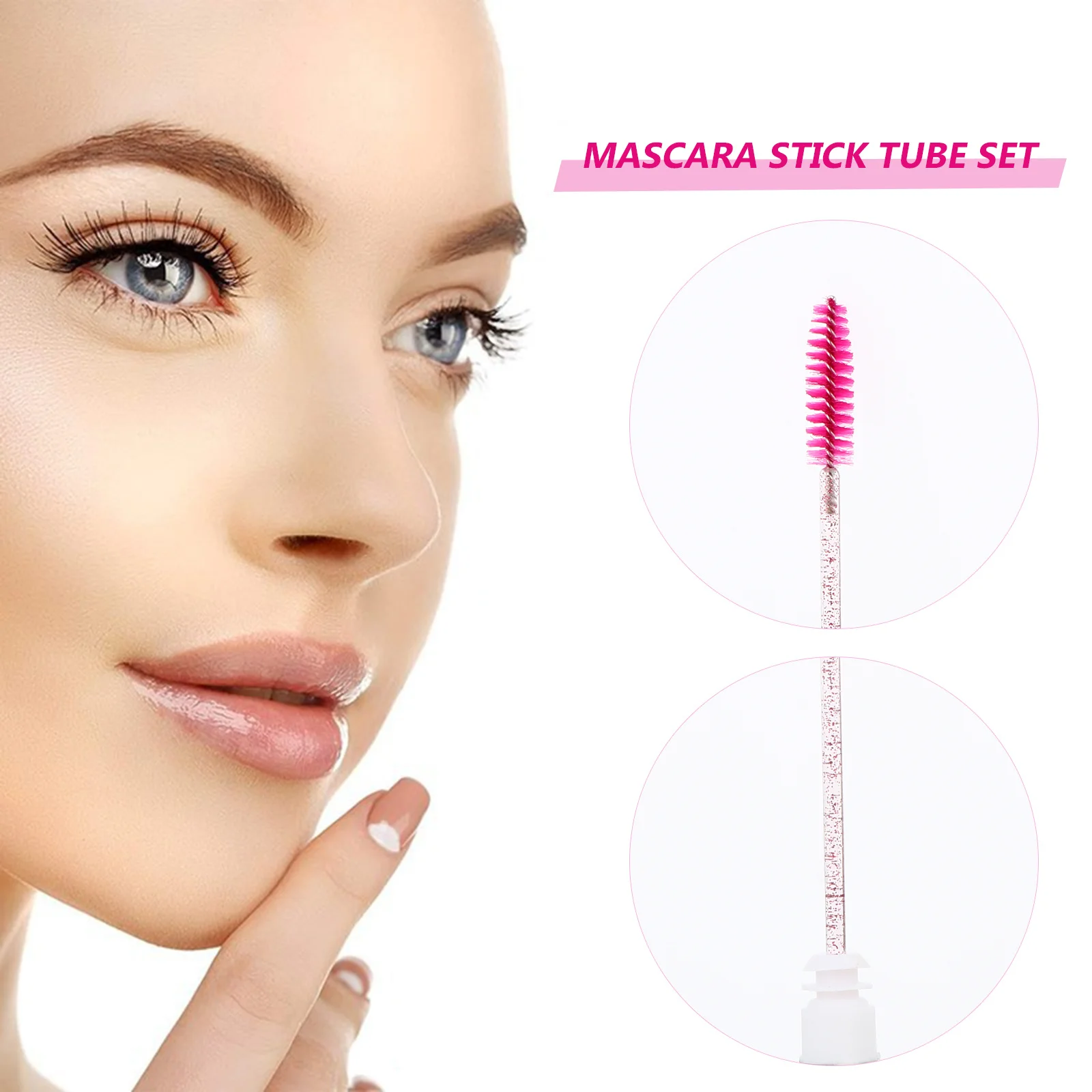 

10pcs Empty Mascara Tube Refillable Eyelash Cream Container Eyelash Extension Brush Tool For Diy Travel Makeup Use