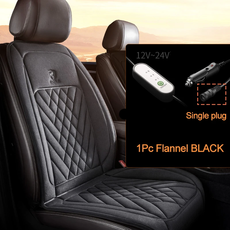12-24V Beheizte Auto Sitz Flanell Kissen Winter Verlängern Wärmer Sitz Heizung Auto Zubehör Pads Universal Auto Sitz heizung Abdeckung – Detail 12