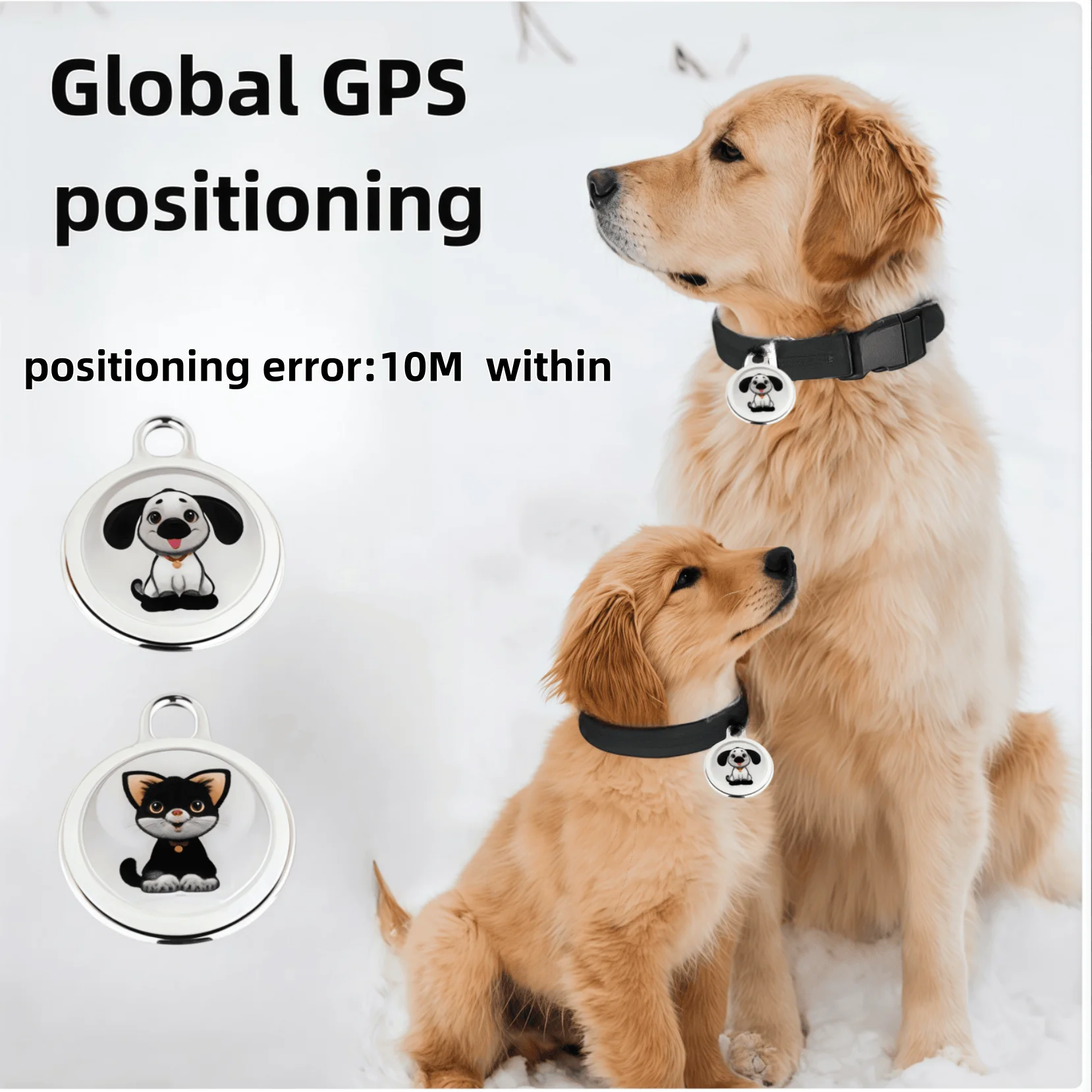 

Smart Pet GPS Tracker Waterproof Anti Lost Device Global Locator for Cat Dog Compatible with iOS Android