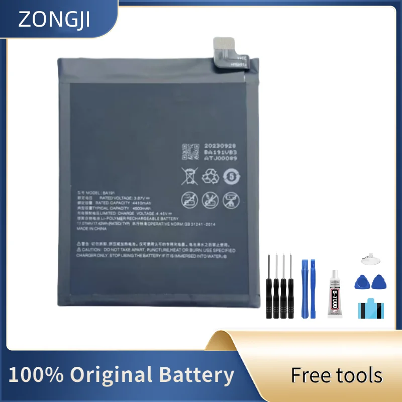 ZONGJI New Compatible Battery For Meizu 18 Pro 5G , 18S Pro 5G BA191 4500mAh Batteries + Free Tools