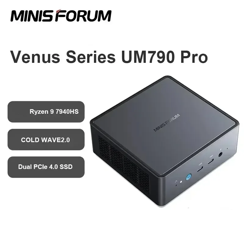 كمبيوتر صغير MINISFORUM UM790 Pro Ryzen 9 7940HS نافذة 11 Pro DDR5 16GB 500GB WiFi 6E BT5.2 USB4.0 كمبيوتر ألعاب مكتبي