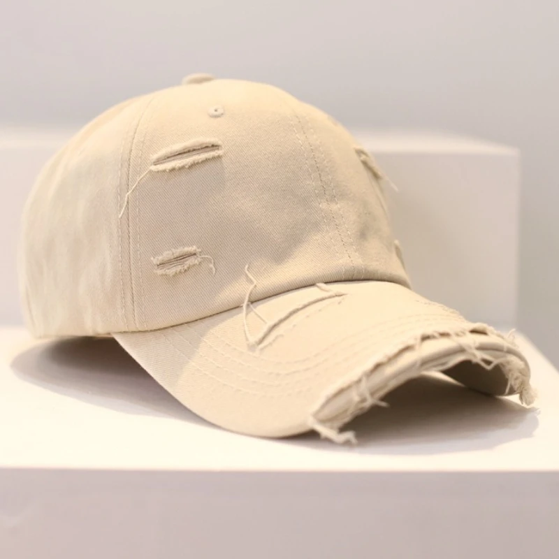 Unique Vintage-Style Distressed Hat with Holes for Men and Women Trendy Baseball Cap for Instagram It Girls Beach Sun Hat