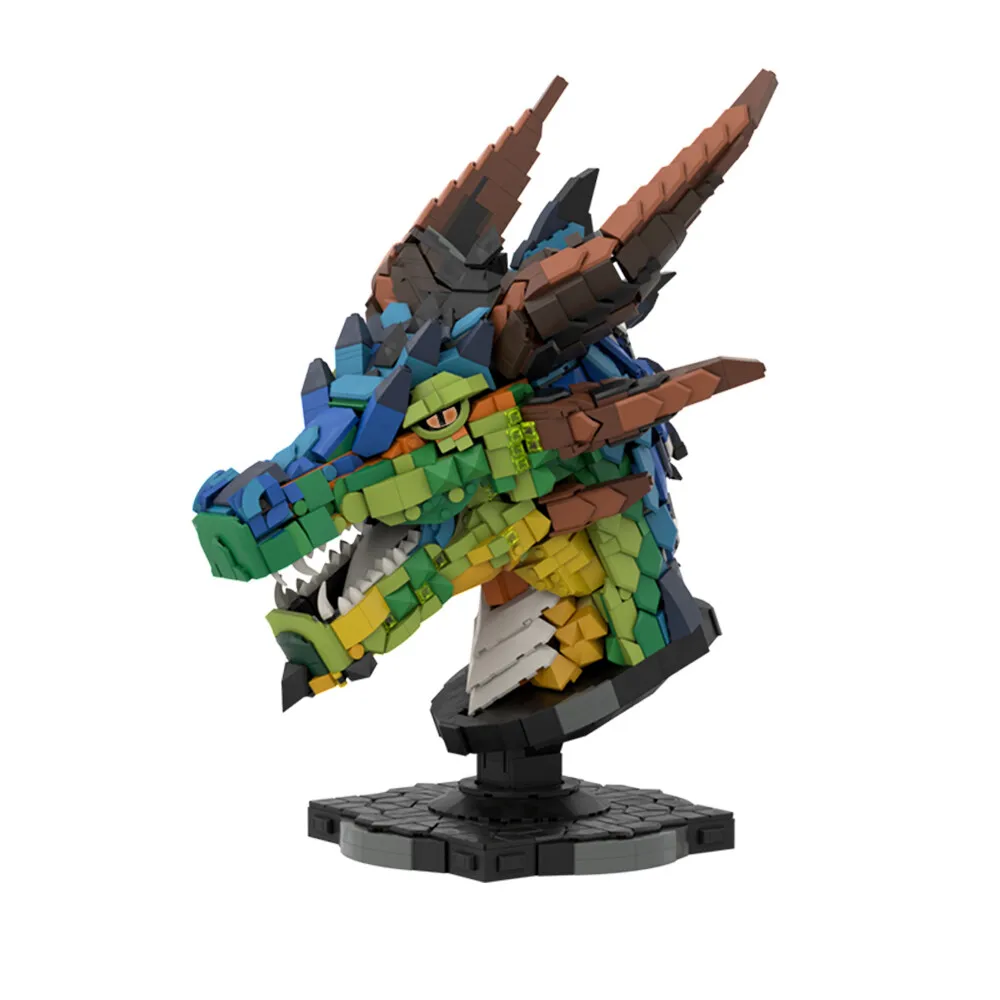 

Изготовленный на заказ MOC: C7750 Красочная модель головы дракона 2551 Детали в подарок на Рождество