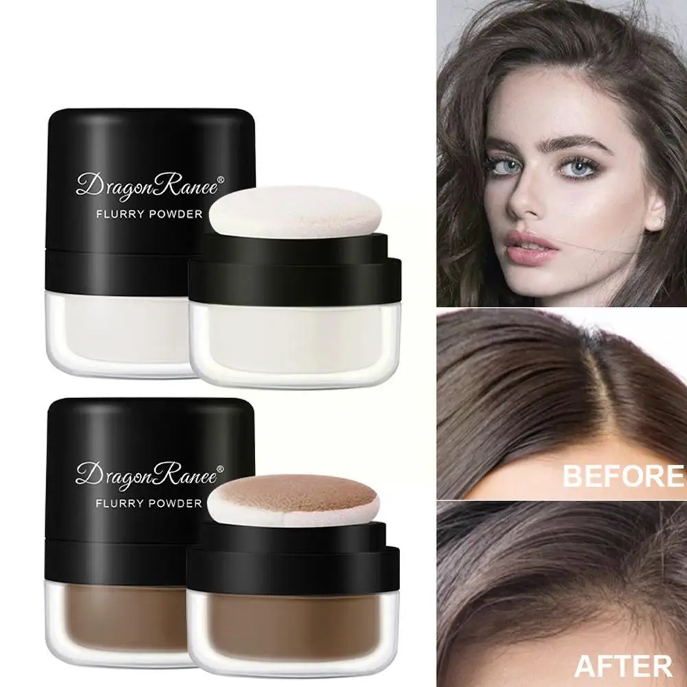 Poudre de remplissage de réparation de délié avec bouffée, ligne de contour moelleux, correcteur de front Pang, poudre de cheveux fins, ombre Mak, U7F7, 1PC